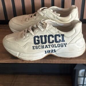 Men Gucci Eschatology cream Sneakers Size 9